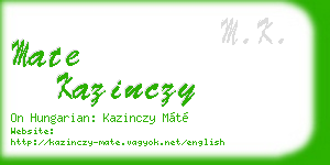 mate kazinczy business card
